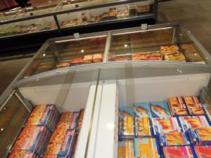 gebogen glasafdekking diepvriesmeubelen